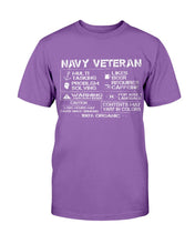 Load image into Gallery viewer, Navy Veteran Contents May Vary In Colors T-Shirt
