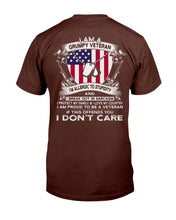 Load image into Gallery viewer, I Am A Grumpy Veteran If This Offends You I Don't Care T-Shirt
