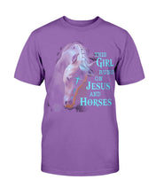 Load image into Gallery viewer, This Girl Runs On Jesus And Horses T-Shirt
