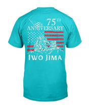 Load image into Gallery viewer, 75th Anniversary Iwo Jima WWII Veteran US Flag Patriotic T-Shirt
