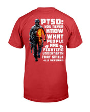 Load image into Gallery viewer, PTSD Awareness Shirt You Never Know What People Are Fighting ATM-USVET59 T-Shirt

