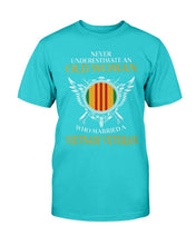 Load image into Gallery viewer, Never Underestimate An Old Woman Who Married A Vietnam Veteran T-Shirt

