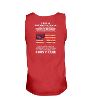 Load image into Gallery viewer, I Am A Grumpy Veteran I Don't Care Tank - Grumpy Veteran Shirt
