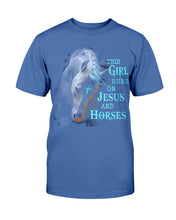 Load image into Gallery viewer, This Girl Runs On Jesus And Horses T-Shirt

