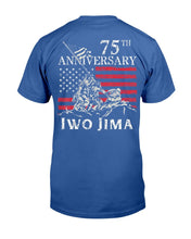 Load image into Gallery viewer, 75th Anniversary Iwo Jima WWII Veteran US Flag Patriotic T-Shirt
