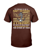 Load image into Gallery viewer, I'm Proud To Be A Navy Veteran And A Grandpa T-Shirt
