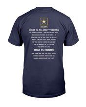 Load image into Gallery viewer, US Army What Is An Army Veteran That Is Honor T-Shirt
