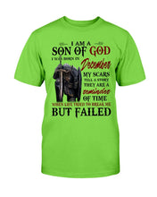 Load image into Gallery viewer, I Am A Son Of God I Was Born In December My Scars Tell A Story They Are A Reminder Of Time T-Shirt
