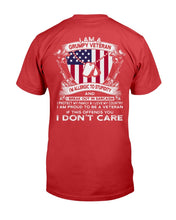 Load image into Gallery viewer, I Am A Grumpy Veteran If This Offends You I Don't Care T-Shirt

