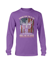 Load image into Gallery viewer, Stand For The Flag Kneel For The Cross Long Sleeve

