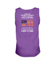 Load image into Gallery viewer, I Am A Grumpy Veteran I Don't Care Tank - Grumpy Veteran Shirt
