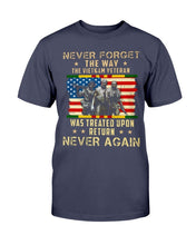 Load image into Gallery viewer, Never Forget The Way The Vietnam Veteran Was Treated Upon Return Never Again T-Shirt
