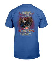 Load image into Gallery viewer, I Stand For Our Flag I Kneel For The Cross Proud To Be A Veteran T-Shirt
