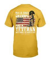 Load image into Gallery viewer, I'm A Dad Grandpa And A Veteran Nothing Scares Me T-Shirt
