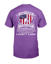 Load image into Gallery viewer, I Am A Grumpy Veteran If This Offends You I Don't Care T-Shirt
