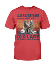 Load image into Gallery viewer, Female Veteran Assuming I'm Just An Old Lady T-Shirt
