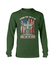 Load image into Gallery viewer, Stand For The Flag Kneel For The Cross Long Sleeve
