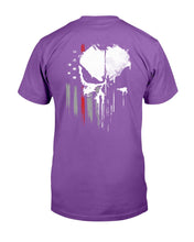 Load image into Gallery viewer, Vert Skull Thin Red Line T-Shirt
