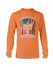 Load image into Gallery viewer, Stand For The Flag Kneel For The Cross Long Sleeve
