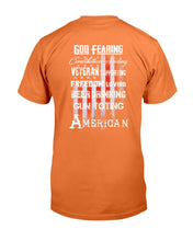 Load image into Gallery viewer, God Fearing Veteran Supporting Freedom Loving T-Shirt
