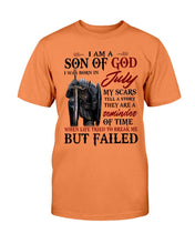 Load image into Gallery viewer, I Am A Son Of God I Was Born In July My Scars Tell A Story They Are A Reminder Of Time T-Shirt
