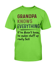 Load image into Gallery viewer, Grandpa Knows Everything If He Doesn't Know He Makes Stuff Up Really Fast T-Shirt
