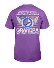 Load image into Gallery viewer, I Am An Air Force Veteran Grandpa And I Rock Them Both T-Shirt
