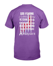 Load image into Gallery viewer, God Fearing Veteran Supporting Freedom Loving T-Shirt
