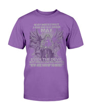 Load image into Gallery viewer, Never Underestimate A Man Who Was Born In May Even The Devil T-Shirt
