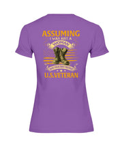 Load image into Gallery viewer, Assuming I Was Just A Woman Was Your First Mistake U.S. Veteran Ladies T-Shirt
