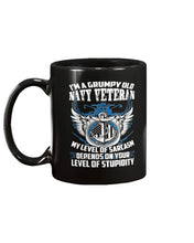 Load image into Gallery viewer, I'm A Grumpy Old Navy Veteran, US Flag Mug
