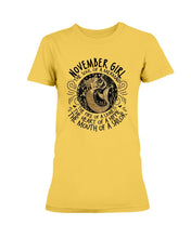Load image into Gallery viewer, November Girl The Soul Of A Mermaid The Fire Of Lioness Ladies T-Shirt

