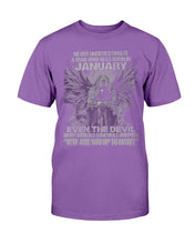 Load image into Gallery viewer, Never Underestimate A Man Who Was Born In January Even The Devil  T-Shirt
