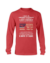 Load image into Gallery viewer, I Am A Grumpy Veteran I Don't Care Long Sleeve
