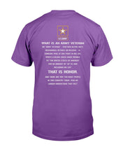 Load image into Gallery viewer, US Army What Is An Army Veteran That Is Honor T-Shirt
