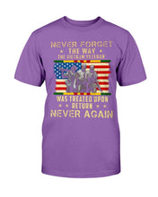 Load image into Gallery viewer, Never Forget The Way The Vietnam Veteran Was Treated Upon Return Never Again T-Shirt
